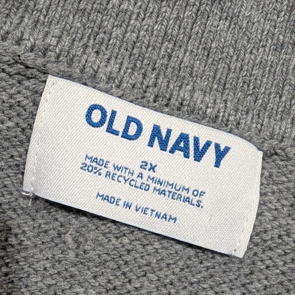 Old Navy Gray Collared Pullover Sweater Oversized… - image 3